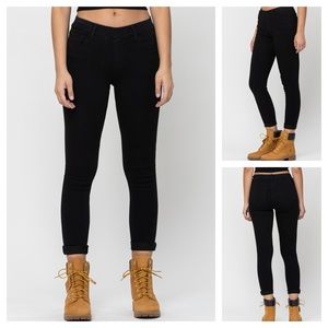cello jeans pull on crop skinnies black